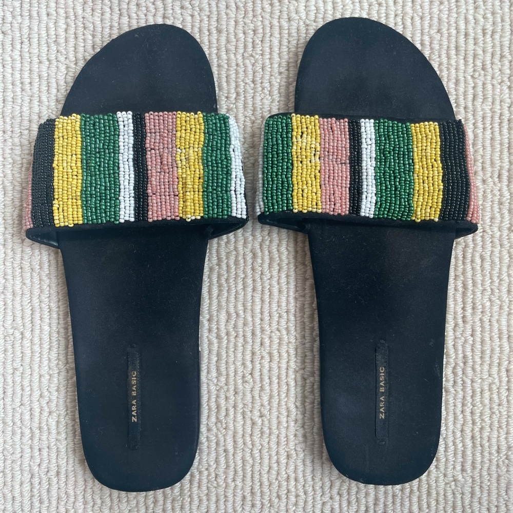 ZARA Beaded Sandal / Slide